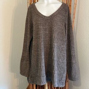 Brown Large Pullover Knit Sweater